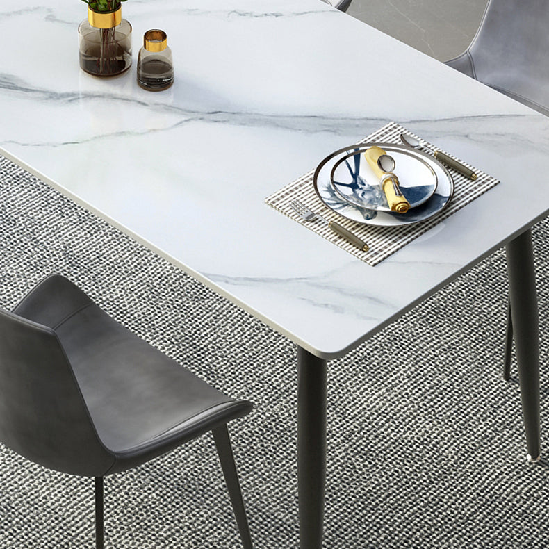 Industrial Style Sintered Stone Scratch Resistant Dining Table 4 Legs Base Table for Home Clearhalo ' dining_table' 'Dining Tables & Seating' 'Dining Tables' 'furn' 'furn_dining_table' 'Furniture' 'furniture_dining_table' 'Kitchen & Dining Furniture' 'kitchen&dining_furn' 'kitchen' 'kitchen_dining_table' 3902846