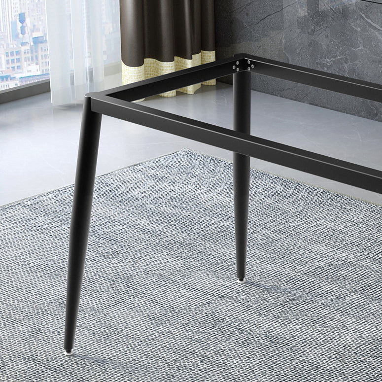 Industrial Style Sintered Stone Scratch Resistant Dining Table 4 Legs Base Table for Home Clearhalo ' dining_table' 'Dining Tables & Seating' 'Dining Tables' 'furn' 'furn_dining_table' 'Furniture' 'furniture_dining_table' 'Kitchen & Dining Furniture' 'kitchen&dining_furn' 'kitchen' 'kitchen_dining_table' 3902847