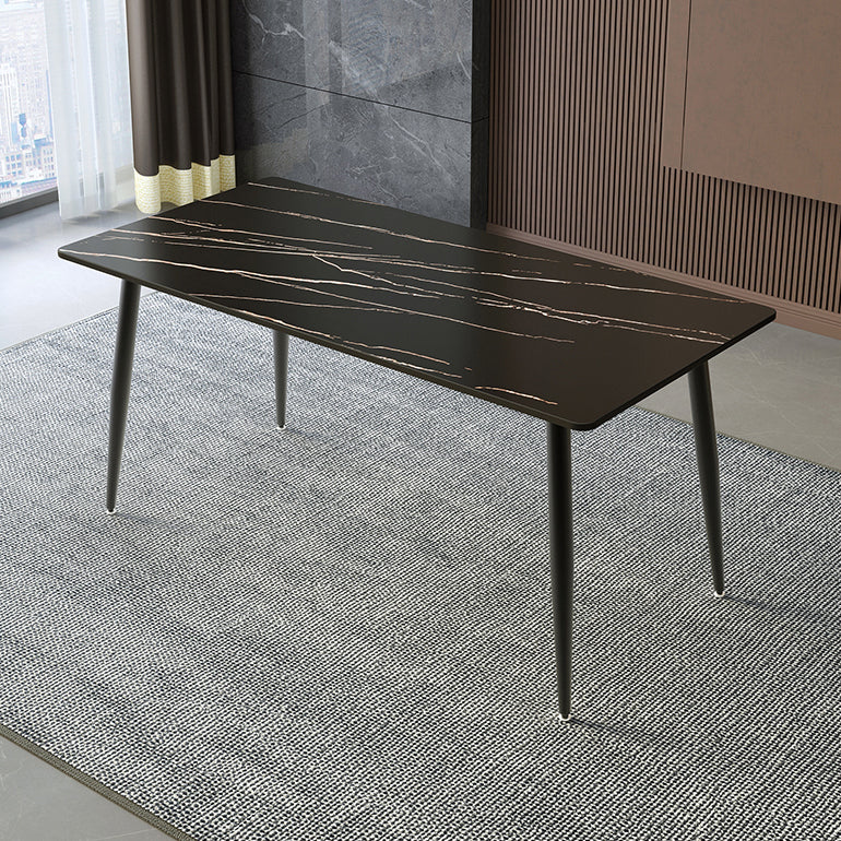 Industrial Style Sintered Stone Scratch Resistant Dining Table 4 Legs Base Table for Home Clearhalo ' dining_table' 'Dining Tables & Seating' 'Dining Tables' 'furn' 'furn_dining_table' 'Furniture' 'furniture_dining_table' 'Kitchen & Dining Furniture' 'kitchen&dining_furn' 'kitchen' 'kitchen_dining_table' 3902848