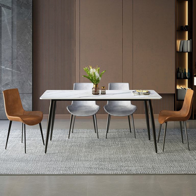 Industrial Style Sintered Stone Scratch Resistant Dining Table 4 Legs Base Table for Home Clearhalo ' dining_table' 'Dining Tables & Seating' 'Dining Tables' 'furn' 'furn_dining_table' 'Furniture' 'furniture_dining_table' 'Kitchen & Dining Furniture' 'kitchen&dining_furn' 'kitchen' 'kitchen_dining_table' 3902850