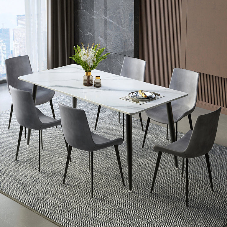 Industrial Style Sintered Stone Scratch Resistant Dining Table 4 Legs Base Table for Home Clearhalo ' dining_table' 'Dining Tables & Seating' 'Dining Tables' 'furn' 'furn_dining_table' 'Furniture' 'furniture_dining_table' 'Kitchen & Dining Furniture' 'kitchen&dining_furn' 'kitchen' 'kitchen_dining_table' 3902851