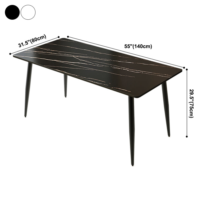 Industrial Style Sintered Stone Scratch Resistant Dining Table 4 Legs Base Table for Home Clearhalo ' dining_table' 'Dining Tables & Seating' 'Dining Tables' 'furn' 'furn_dining_table' 'Furniture' 'furniture_dining_table' 'Kitchen & Dining Furniture' 'kitchen&dining_furn' 'kitchen' 'kitchen_dining_table' 3902852