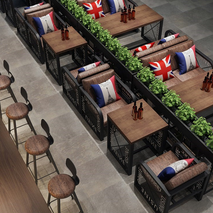 Industrial Dining Room Table Pine Solid Wood Table with Black Trestle Base Clearhalo ' dining_table' 'Dining Tables & Seating' 'Dining Tables' 'furn' 'furn_dining_table' 'Furniture' 'furniture_dining_table' 'Kitchen & Dining Furniture' 'kitchen&dining_furn' 'kitchen' 'kitchen_dining_table' 3902894
