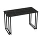 Industrial Dining Table Sintered Stone Table with Double Metal Pedestal for Dining Room Black 47.2"L x 23.6"W x 29.5"H Without Chairs Clearhalo ' dining_table' 'Dining Tables & Seating' 'Dining Tables' 'furn' 'furn_dining_table' 'Furniture' 'furniture_dining_table' 'Kitchen & Dining Furniture' 'kitchen&dining_furn' 'kitchen' 'kitchen_dining_table' 3902899