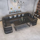 Industrial Dining Table Sintered Stone Table with Double Metal Pedestal for Dining Room Clearhalo ' dining_table' 'Dining Tables & Seating' 'Dining Tables' 'furn' 'furn_dining_table' 'Furniture' 'furniture_dining_table' 'Kitchen & Dining Furniture' 'kitchen&dining_furn' 'kitchen' 'kitchen_dining_table' 3902902