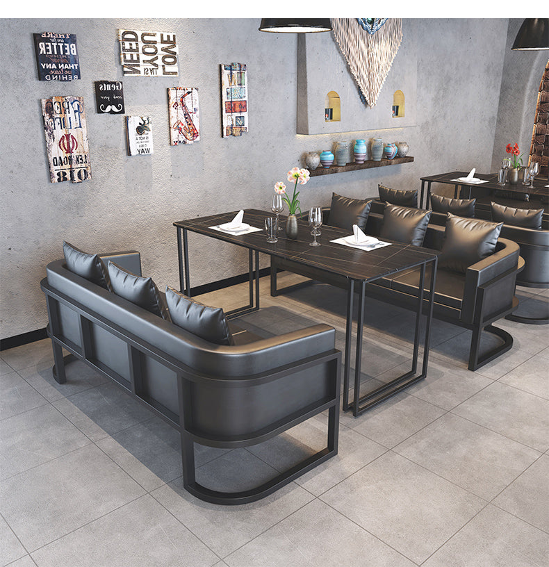 Industrial Dining Table Sintered Stone Table with Double Metal Pedestal for Dining Room Clearhalo ' dining_table' 'Dining Tables & Seating' 'Dining Tables' 'furn' 'furn_dining_table' 'Furniture' 'furniture_dining_table' 'Kitchen & Dining Furniture' 'kitchen&dining_furn' 'kitchen' 'kitchen_dining_table' 3902909