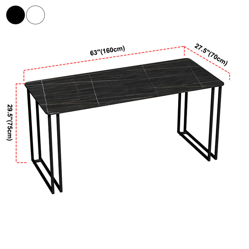 Industrial Dining Table Sintered Stone Table with Double Metal Pedestal for Dining Room Clearhalo ' dining_table' 'Dining Tables & Seating' 'Dining Tables' 'furn' 'furn_dining_table' 'Furniture' 'furniture_dining_table' 'Kitchen & Dining Furniture' 'kitchen&dining_furn' 'kitchen' 'kitchen_dining_table' 3902912