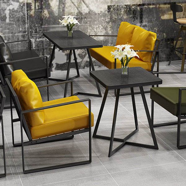 Industrial Dining Table Double Metal Pedestal Table with Black Tabletop for Dining Room Clearhalo ' dining_table' 'Dining Tables & Seating' 'Dining Tables' 'furn' 'furn_dining_table' 'Furniture' 'furniture_dining_table' 'Kitchen & Dining Furniture' 'kitchen&dining_furn' 'kitchen' 'kitchen_dining_table' 3902940