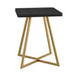 Industrial Dining Table Double Metal Pedestal Table with Black Tabletop for Dining Room Gold 23.6"L x 23.6"W x 29.5"H Without Chairs Clearhalo ' dining_table' 'Dining Tables & Seating' 'Dining Tables' 'furn' 'furn_dining_table' 'Furniture' 'furniture_dining_table' 'Kitchen & Dining Furniture' 'kitchen&dining_furn' 'kitchen' 'kitchen_dining_table' 3902942