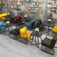 Industrial Dining Table Double Metal Pedestal Table with Black Tabletop for Dining Room Clearhalo ' dining_table' 'Dining Tables & Seating' 'Dining Tables' 'furn' 'furn_dining_table' 'Furniture' 'furniture_dining_table' 'Kitchen & Dining Furniture' 'kitchen&dining_furn' 'kitchen' 'kitchen_dining_table' 3902945