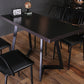 Industrial Dining Table Double Metal Pedestal Table with Black Tabletop for Dining Room Clearhalo ' dining_table' 'Dining Tables & Seating' 'Dining Tables' 'furn' 'furn_dining_table' 'Furniture' 'furniture_dining_table' 'Kitchen & Dining Furniture' 'kitchen&dining_furn' 'kitchen' 'kitchen_dining_table' 3902948