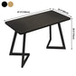 Industrial Dining Table Double Metal Pedestal Table with Black Tabletop for Dining Room Clearhalo ' dining_table' 'Dining Tables & Seating' 'Dining Tables' 'furn' 'furn_dining_table' 'Furniture' 'furniture_dining_table' 'Kitchen & Dining Furniture' 'kitchen&dining_furn' 'kitchen' 'kitchen_dining_table' 3902953