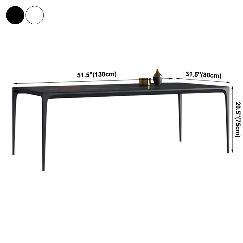 Simplicity Rectangle Dining Room Table Sintered Stone Table with 4 Black Legs Clearhalo ' dining_table' 'Dining Tables & Seating' 'Dining Tables' 'furn' 'furn_dining_table' 'Furniture' 'furniture_dining_table' 'Kitchen & Dining Furniture' 'kitchen&dining_furn' 'kitchen' 'kitchen_dining_table' 3902963