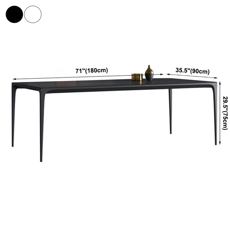 Simplicity Rectangle Dining Room Table Sintered Stone Table with 4 Black Legs Clearhalo ' dining_table' 'Dining Tables & Seating' 'Dining Tables' 'furn' 'furn_dining_table' 'Furniture' 'furniture_dining_table' 'Kitchen & Dining Furniture' 'kitchen&dining_furn' 'kitchen' 'kitchen_dining_table' 3902967