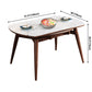 Extendable Round Dining Table Modern Adjustable Sintered Stone Top Table with Wooden 4 Legs Clearhalo ' dining_table' 'Dining Tables & Seating' 'Dining Tables' 'furn' 'furn_dining_table' 'Furniture' 'furniture_dining_table' 'Kitchen & Dining Furniture' 'kitchen&dining_furn' 'kitchen' 'kitchen_dining_table' 3902980