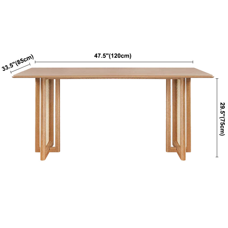 Contemporary Khaki Rectangle Dining Table Solid Wood Standard Dining Table for Kitchen Clearhalo ' dining_table' 'Dining Tables & Seating' 'Dining Tables' 'furn' 'furn_dining_table' 'Furniture' 'furniture_dining_table' 'Kitchen & Dining Furniture' 'kitchen&dining_furn' 'kitchen' 'kitchen_dining_table' 3902992