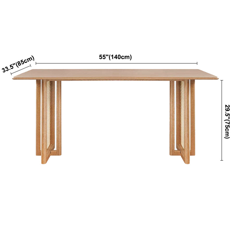 Contemporary Khaki Rectangle Dining Table Solid Wood Standard Dining Table for Kitchen Clearhalo ' dining_table' 'Dining Tables & Seating' 'Dining Tables' 'furn' 'furn_dining_table' 'Furniture' 'furniture_dining_table' 'Kitchen & Dining Furniture' 'kitchen&dining_furn' 'kitchen' 'kitchen_dining_table' 3902993