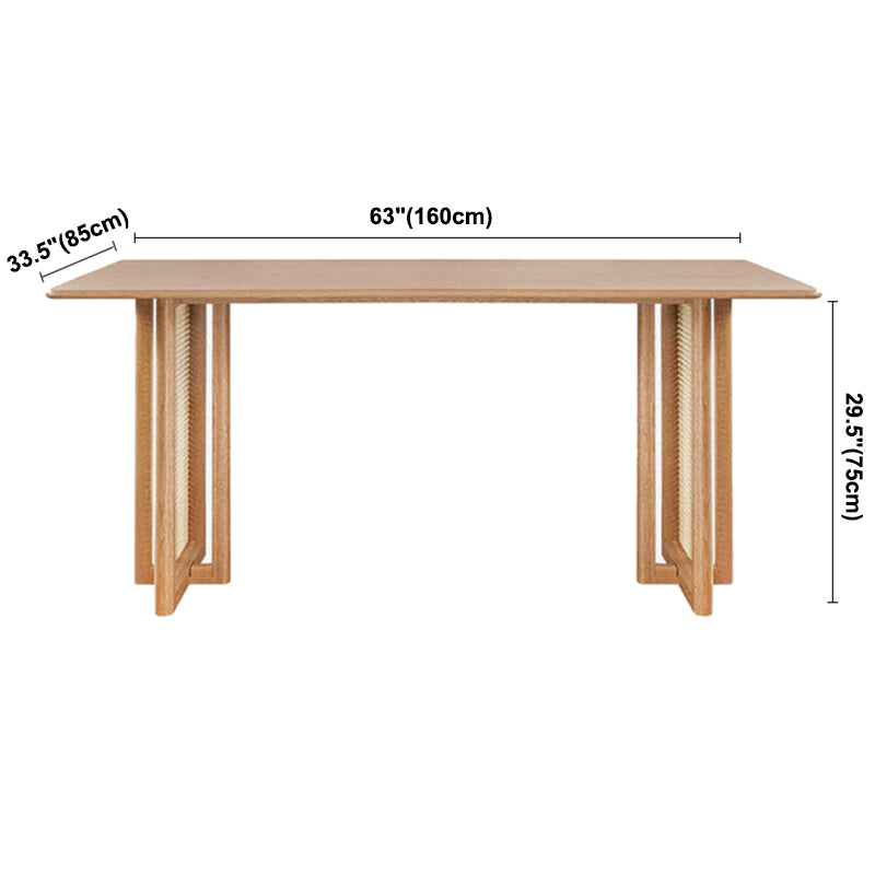 Contemporary Khaki Rectangle Dining Table Solid Wood Standard Dining Table for Kitchen Clearhalo ' dining_table' 'Dining Tables & Seating' 'Dining Tables' 'furn' 'furn_dining_table' 'Furniture' 'furniture_dining_table' 'Kitchen & Dining Furniture' 'kitchen&dining_furn' 'kitchen' 'kitchen_dining_table' 3902994