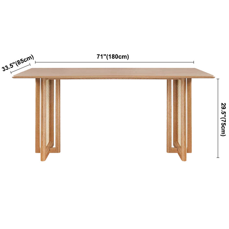 Contemporary Khaki Rectangle Dining Table Solid Wood Standard Dining Table for Kitchen Clearhalo ' dining_table' 'Dining Tables & Seating' 'Dining Tables' 'furn' 'furn_dining_table' 'Furniture' 'furniture_dining_table' 'Kitchen & Dining Furniture' 'kitchen&dining_furn' 'kitchen' 'kitchen_dining_table' 3902995