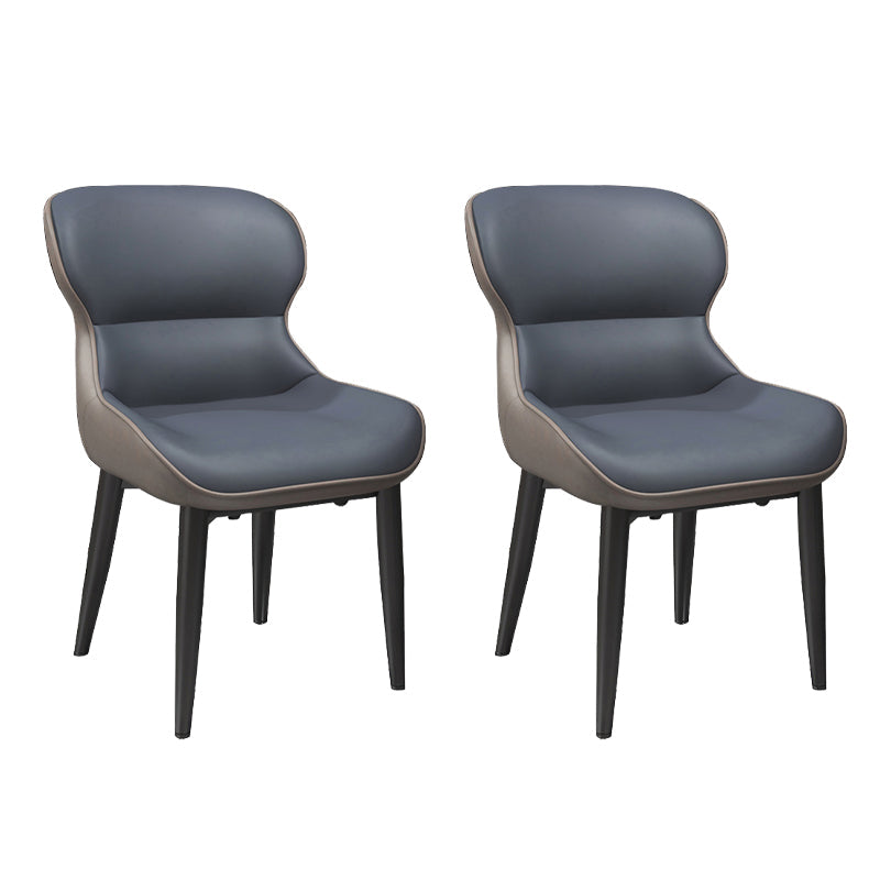 Contemporary Style Dining Room Chairs Dining Wingback Arm Chairs with Metal Legs Airy Blue 2 Piece Set Clearhalo ' kitchen&dining_furn' 'Dining Chairs' 'Dining Tables & Seating' 'dining_chair' 'furn' 'furn_dining_chair' 'Furniture' 'furniture_dining_chair' 'Kitchen & Dining Furniture' 'kitchen' 3909045