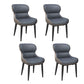 Contemporary Style Dining Room Chairs Dining Wingback Arm Chairs with Metal Legs Airy Blue 4 Piece Set Clearhalo ' kitchen&dining_furn' 'Dining Chairs' 'Dining Tables & Seating' 'dining_chair' 'furn' 'furn_dining_chair' 'Furniture' 'furniture_dining_chair' 'Kitchen & Dining Furniture' 'kitchen' 3909047
