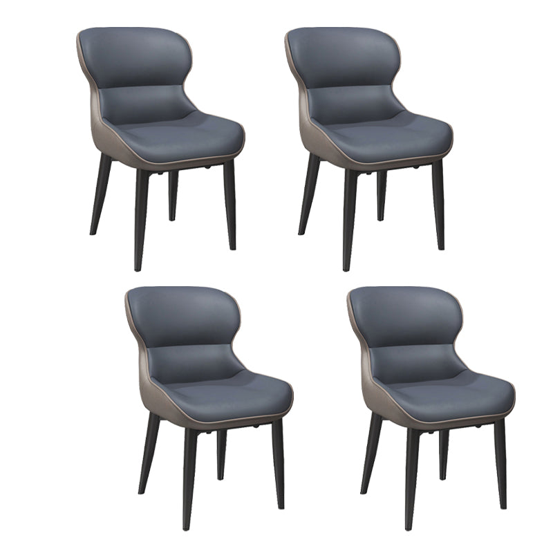 Contemporary Style Dining Room Chairs Dining Wingback Arm Chairs with Metal Legs Airy Blue 4 Piece Set Clearhalo ' kitchen&dining_furn' 'Dining Chairs' 'Dining Tables & Seating' 'dining_chair' 'furn' 'furn_dining_chair' 'Furniture' 'furniture_dining_chair' 'Kitchen & Dining Furniture' 'kitchen' 3909047