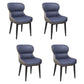 Contemporary Style Dining Room Chairs Dining Wingback Arm Chairs with Metal Legs Gray-Blue 4 Piece Set Clearhalo ' kitchen&dining_furn' 'Dining Chairs' 'Dining Tables & Seating' 'dining_chair' 'furn' 'furn_dining_chair' 'Furniture' 'furniture_dining_chair' 'Kitchen & Dining Furniture' 'kitchen' 3909052