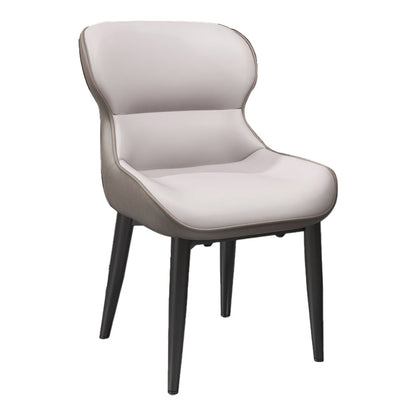 Contemporary Style Dining Room Chairs Dining Wingback Arm Chairs with Metal Legs Light Gray 1 Piece Clearhalo ' kitchen&dining_furn' 'Dining Chairs' 'Dining Tables & Seating' 'dining_chair' 'furn' 'furn_dining_chair' 'Furniture' 'furniture_dining_chair' 'Kitchen & Dining Furniture' 'kitchen' 3909053