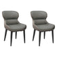 Contemporary Style Dining Room Chairs Dining Wingback Arm Chairs with Metal Legs Dark Gray 2 Piece Set Clearhalo ' kitchen&dining_furn' 'Dining Chairs' 'Dining Tables & Seating' 'dining_chair' 'furn' 'furn_dining_chair' 'Furniture' 'furniture_dining_chair' 'Kitchen & Dining Furniture' 'kitchen' 3909057