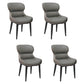 Contemporary Style Dining Room Chairs Dining Wingback Arm Chairs with Metal Legs Dark Gray 4 Piece Set Clearhalo ' kitchen&dining_furn' 'Dining Chairs' 'Dining Tables & Seating' 'dining_chair' 'furn' 'furn_dining_chair' 'Furniture' 'furniture_dining_chair' 'Kitchen & Dining Furniture' 'kitchen' 3909058
