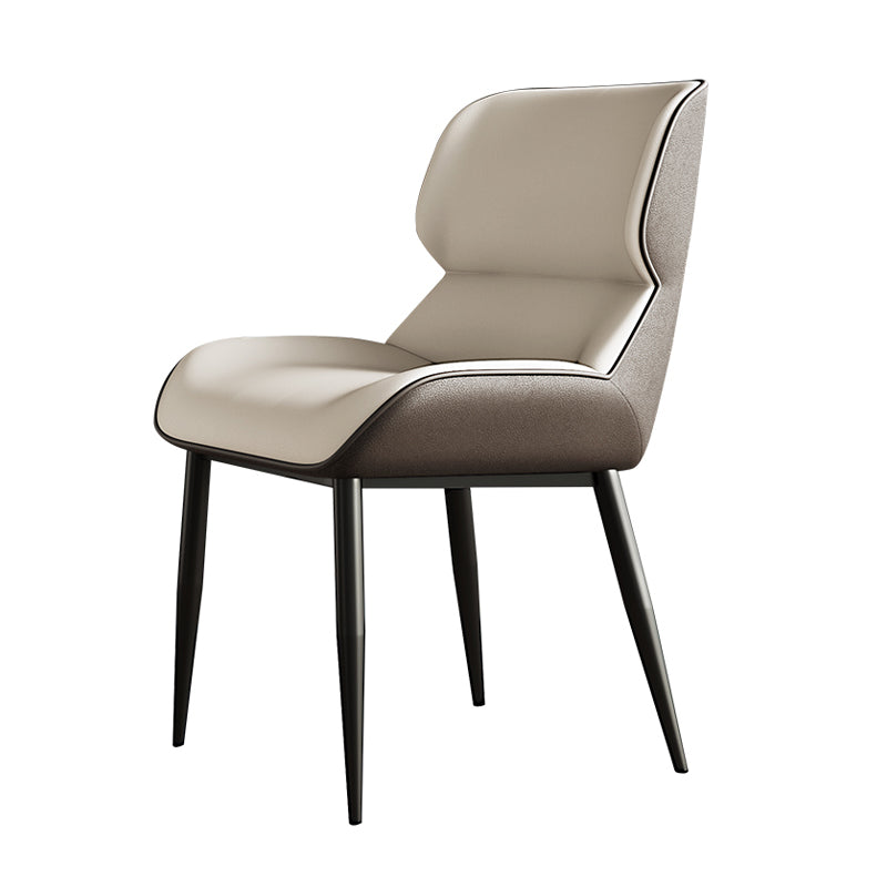 Scandinavian Style Leather Dining Chairs Wingback Arm Dining Side Chairs for Home Use Light Gray 1 Piece Clearhalo ' kitchen&dining_furn' 'Dining Chairs' 'Dining Tables & Seating' 'dining_chair' 'furn' 'furn_dining_chair' 'Furniture' 'furniture_dining_chair' 'Kitchen & Dining Furniture' 'kitchen' 3909061
