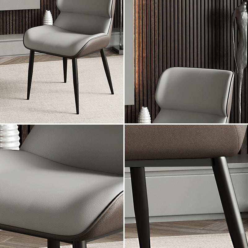 Scandinavian Style Leather Dining Chairs Wingback Arm Dining Side Chairs for Home Use Clearhalo ' kitchen&dining_furn' 'Dining Chairs' 'Dining Tables & Seating' 'dining_chair' 'furn' 'furn_dining_chair' 'Furniture' 'furniture_dining_chair' 'Kitchen & Dining Furniture' 'kitchen' 3909070