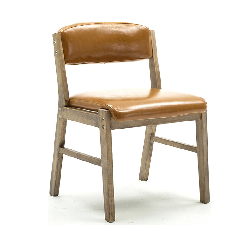 Country Style Armless Dining Chairs Open Back Upholstered Dining Side Chairs Yellow 1 Piece Natural Wood Clearhalo ' kitchen&dining_furn' 'Dining Chairs' 'Dining Tables & Seating' 'dining_chair' 'furn' 'furn_dining_chair' 'Furniture' 'furniture_dining_chair' 'Kitchen & Dining Furniture' 'kitchen' 3909085