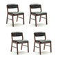 Country Style Armless Dining Chairs Open Back Upholstered Dining Side Chairs Black 4 Piece Set Walnut Clearhalo ' kitchen&dining_furn' 'Dining Chairs' 'Dining Tables & Seating' 'dining_chair' 'furn' 'furn_dining_chair' 'Furniture' 'furniture_dining_chair' 'Kitchen & Dining Furniture' 'kitchen' 3909095