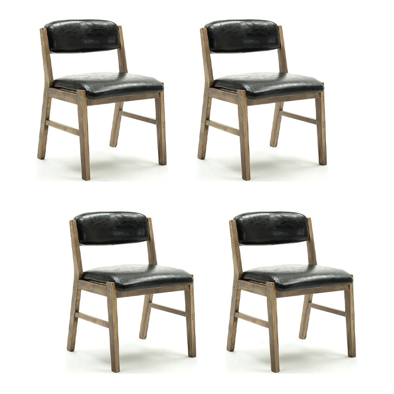 Country Style Armless Dining Chairs Open Back Upholstered Dining Side Chairs Black 4 Piece Set Natural Wood Clearhalo ' kitchen&dining_furn' 'Dining Chairs' 'Dining Tables & Seating' 'dining_chair' 'furn' 'furn_dining_chair' 'Furniture' 'furniture_dining_chair' 'Kitchen & Dining Furniture' 'kitchen' 3909102