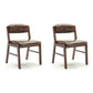 Country Style Armless Dining Chairs Open Back Upholstered Dining Side Chairs Brown 2 Piece Set Walnut Clearhalo ' kitchen&dining_furn' 'Dining Chairs' 'Dining Tables & Seating' 'dining_chair' 'furn' 'furn_dining_chair' 'Furniture' 'furniture_dining_chair' 'Kitchen & Dining Furniture' 'kitchen' 3909104