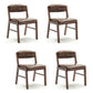 Country Style Armless Dining Chairs Open Back Upholstered Dining Side Chairs Brown 4 Piece Set Walnut Clearhalo ' kitchen&dining_furn' 'Dining Chairs' 'Dining Tables & Seating' 'dining_chair' 'furn' 'furn_dining_chair' 'Furniture' 'furniture_dining_chair' 'Kitchen & Dining Furniture' 'kitchen' 3909105