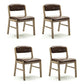 Country Style Armless Dining Chairs Open Back Upholstered Dining Side Chairs Brown 4 Piece Set Natural Wood Clearhalo ' kitchen&dining_furn' 'Dining Chairs' 'Dining Tables & Seating' 'dining_chair' 'furn' 'furn_dining_chair' 'Furniture' 'furniture_dining_chair' 'Kitchen & Dining Furniture' 'kitchen' 3909108