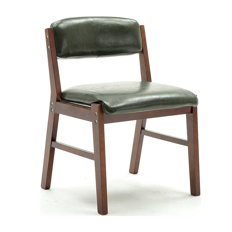 Country Style Armless Dining Chairs Open Back Upholstered Dining Side Chairs Blackish Green 1 Piece Walnut Clearhalo ' kitchen&dining_furn' 'Dining Chairs' 'Dining Tables & Seating' 'dining_chair' 'furn' 'furn_dining_chair' 'Furniture' 'furniture_dining_chair' 'Kitchen & Dining Furniture' 'kitchen' 3909109