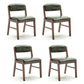 Country Style Armless Dining Chairs Open Back Upholstered Dining Side Chairs Blackish Green 4 Piece Set Walnut Clearhalo ' kitchen&dining_furn' 'Dining Chairs' 'Dining Tables & Seating' 'dining_chair' 'furn' 'furn_dining_chair' 'Furniture' 'furniture_dining_chair' 'Kitchen & Dining Furniture' 'kitchen' 3909111