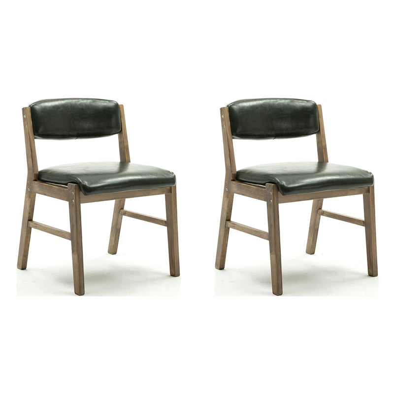 Country Style Armless Dining Chairs Open Back Upholstered Dining Side Chairs Blackish Green 2 Piece Set Natural Wood Clearhalo ' kitchen&dining_furn' 'Dining Chairs' 'Dining Tables & Seating' 'dining_chair' 'furn' 'furn_dining_chair' 'Furniture' 'furniture_dining_chair' 'Kitchen & Dining Furniture' 'kitchen' 3909113