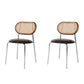 Contemporary Style Metal Chairs Set Open Back Side Dining Room Kitchen Chair Brown 2 Piece Set Clearhalo ' kitchen&dining_furn' 'Dining Chairs' 'Dining Tables & Seating' 'dining_chair' 'furn' 'furn_dining_chair' 'Furniture' 'furniture_dining_chair' 'Kitchen & Dining Furniture' 'kitchen' 3909136