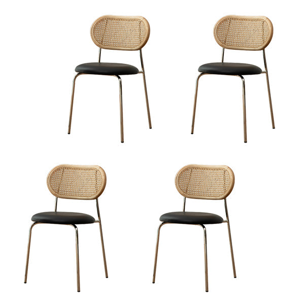 Contemporary Style Metal Chairs Set Open Back Side Dining Room Kitchen Chair Ink 4 Piece Set Clearhalo ' kitchen&dining_furn' 'Dining Chairs' 'Dining Tables & Seating' 'dining_chair' 'furn' 'furn_dining_chair' 'Furniture' 'furniture_dining_chair' 'Kitchen & Dining Furniture' 'kitchen' 3909143