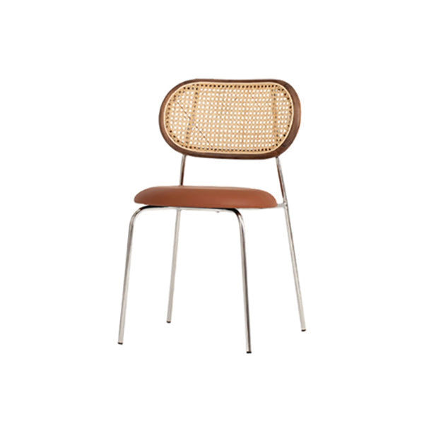 Contemporary Style Metal Chairs Set Open Back Side Dining Room Kitchen Chair Dark Brown 1 Piece Clearhalo ' kitchen&dining_furn' 'Dining Chairs' 'Dining Tables & Seating' 'dining_chair' 'furn' 'furn_dining_chair' 'Furniture' 'furniture_dining_chair' 'Kitchen & Dining Furniture' 'kitchen' 3909144