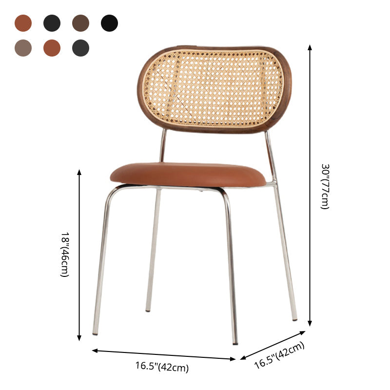 Contemporary Style Metal Chairs Set Open Back Side Dining Room Kitchen Chair Clearhalo ' kitchen&dining_furn' 'Dining Chairs' 'Dining Tables & Seating' 'dining_chair' 'furn' 'furn_dining_chair' 'Furniture' 'furniture_dining_chair' 'Kitchen & Dining Furniture' 'kitchen' 3909151