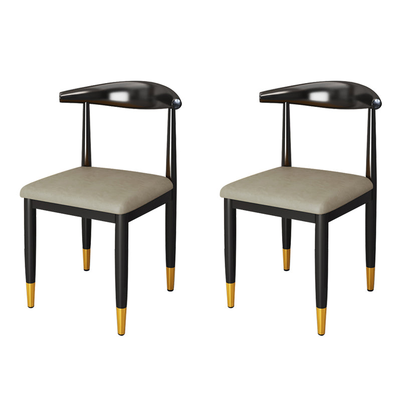 Nordic Style Dining Side Chairs Armless Chairs for Kitchen with Metal Legs (Set of 2) Light Gray Clearhalo ' kitchen&dining_furn' 'Dining Chairs' 'Dining Tables & Seating' 'dining_chair' 'furn' 'furn_dining_chair' 'Furniture' 'furniture_dining_chair' 'Kitchen & Dining Furniture' 'kitchen' 3909153