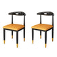 Nordic Style Dining Side Chairs Armless Chairs for Kitchen with Metal Legs (Set of 2) Orange Clearhalo ' kitchen&dining_furn' 'Dining Chairs' 'Dining Tables & Seating' 'dining_chair' 'furn' 'furn_dining_chair' 'Furniture' 'furniture_dining_chair' 'Kitchen & Dining Furniture' 'kitchen' 3909156