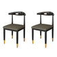 Nordic Style Dining Side Chairs Armless Chairs for Kitchen with Metal Legs (Set of 2) Dark Gray Clearhalo ' kitchen&dining_furn' 'Dining Chairs' 'Dining Tables & Seating' 'dining_chair' 'furn' 'furn_dining_chair' 'Furniture' 'furniture_dining_chair' 'Kitchen & Dining Furniture' 'kitchen' 3909158