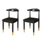 Nordic Style Dining Side Chairs Armless Chairs for Kitchen with Metal Legs (Set of 2) Black Clearhalo ' kitchen&dining_furn' 'Dining Chairs' 'Dining Tables & Seating' 'dining_chair' 'furn' 'furn_dining_chair' 'Furniture' 'furniture_dining_chair' 'Kitchen & Dining Furniture' 'kitchen' 3909160