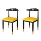 Nordic Style Dining Side Chairs Armless Chairs for Kitchen with Metal Legs (Set of 2) Yellow Clearhalo ' kitchen&dining_furn' 'Dining Chairs' 'Dining Tables & Seating' 'dining_chair' 'furn' 'furn_dining_chair' 'Furniture' 'furniture_dining_chair' 'Kitchen & Dining Furniture' 'kitchen' 3909162